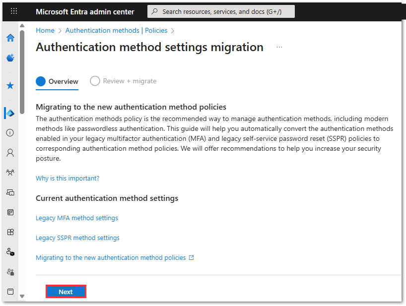 Migration Wizard for Legacy to Modern MFA